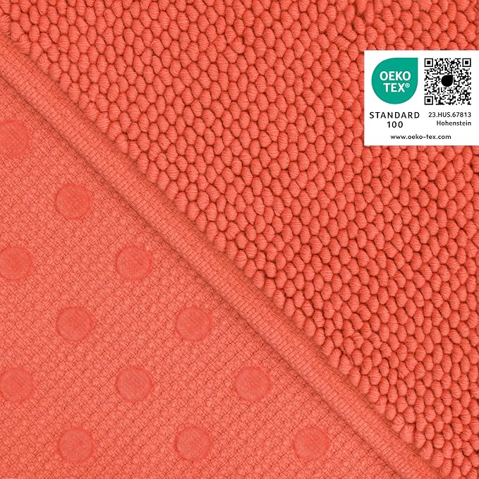 Cotton Paradise 100% Cotton Turkish Bathmat Rug, Soft Absorbent Quick Dry Non Slip, 20x34 Bathmat Rug, Coral