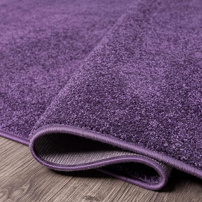 JONATHAN Y Haze Solid Low-Pile Purple 7x7 Square Indoor Area Rug, Coastal,Bohemian,Minimalist,Classic, Easy-Cleaning for Living Room,Bedroom,Kitchen,Pet Friendly,Non-Shedding (SEU100N-7SQ)