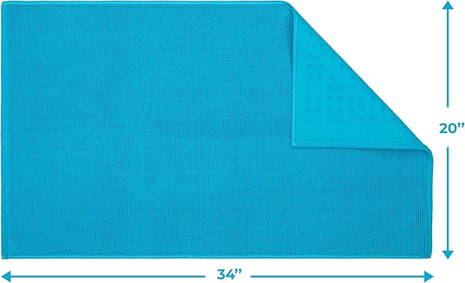Cotton Paradise 100% Cotton Turkish Bathmat Rug, Soft Absorbent Quick Dry Non Slip, 20x34 Bathmat Rug, Ocean Aqua
