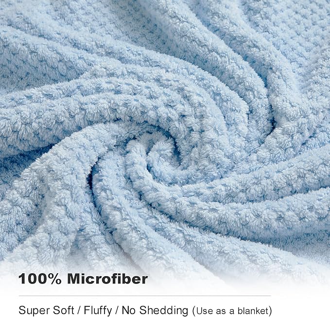 Extra Large Bath Towel Sheet Set 35x70 Inches - Oversized Bath Towels Set,Jumbo Large Microfiber - Quick Dry, Lightweight,Super Soft,Highly Absorbent Towel Set for Bathroom,Hotel,SPA,Pack of 4 (Blue)