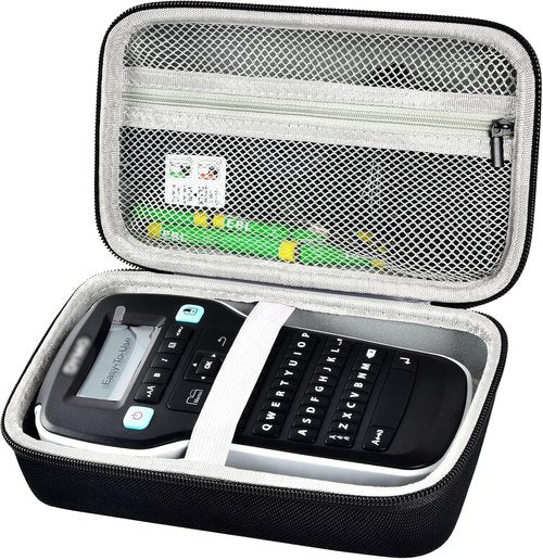 DYMO Compatible Label Maker Case - Hard Protective Travel Storage Bag with Mesh Pocket & Smooth Zipper