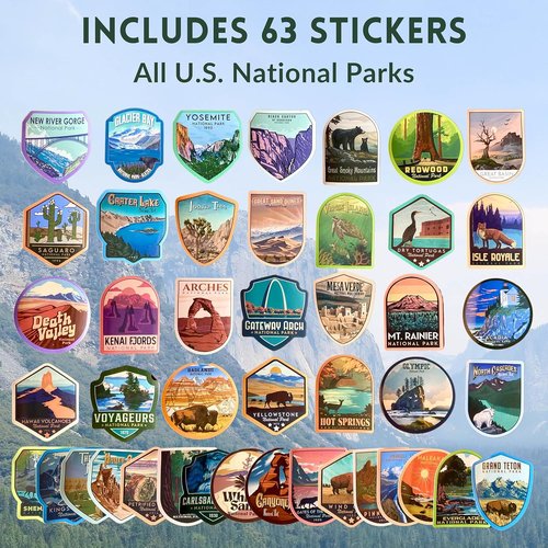 National Parks Map - USA Travel Tracker with Checklist, Pins & Stickers | Perfect Adventure Gift for Park Lovers