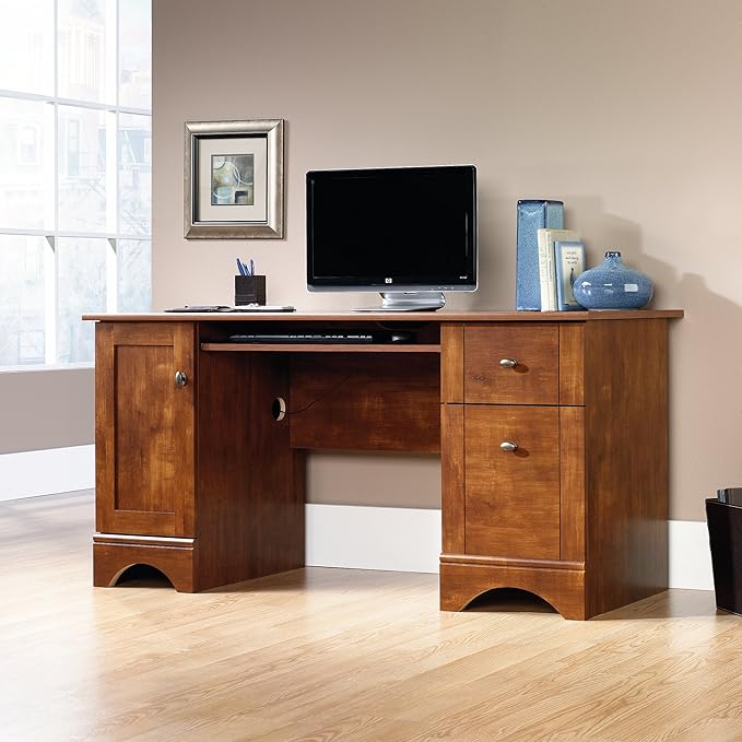 Sauder Miscellaneous Office Computer Desk, Brushed Maple finish