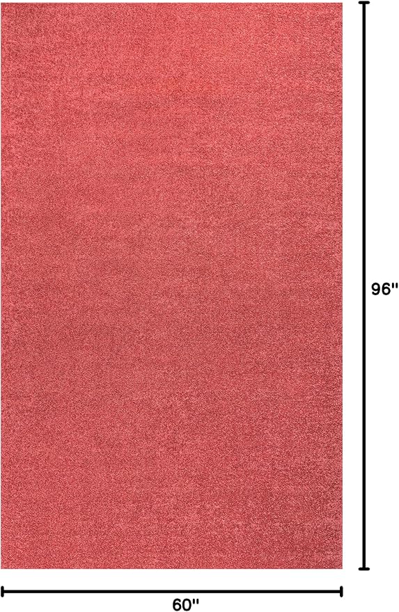 JONATHAN Y Haze Solid Low-Pile Red Indoor Area Rug 5x8, Coastal,Bohemian,Minimalist,Classic, Easy-Cleaning for Living Room,Bedroom,Kitchen,Pet Friendly,Non-Shedding (SEU100E-5)