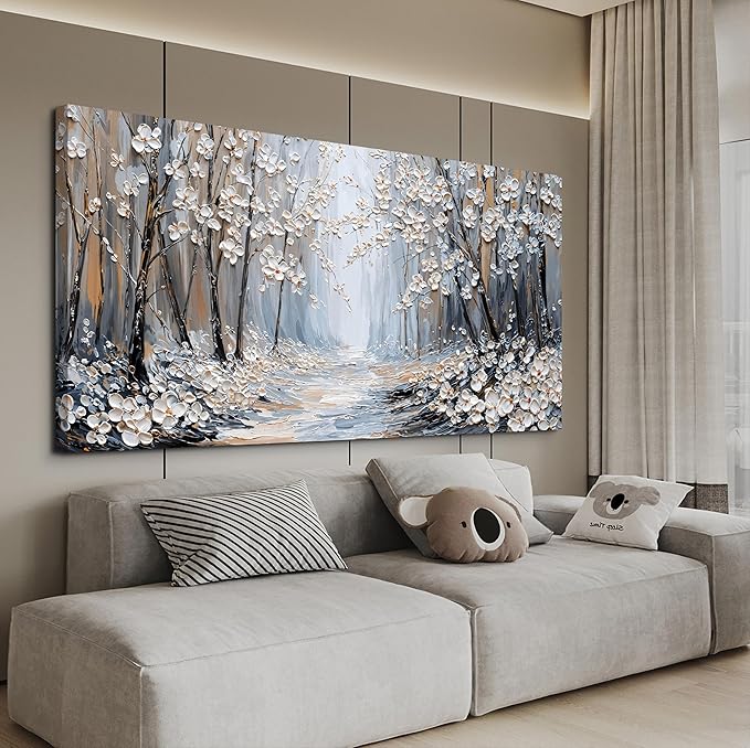 Large Canvas Wall Art Decor Wall Art Pictures for Living Room Art Work for Wall Decor Artwork for Walls Landscape Forest Wall Art Prints Modern Flowers Wall Art Decorations Home Office Decor 24"X48"