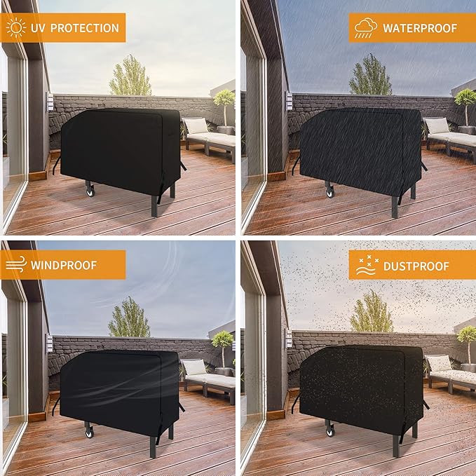 iCOVER 28 inch Griddle Cover for Blackstone, 600D Heavy Duty Waterproof Anti-UV Canvas Flat Top BBQ Covers for 28" Outdoor Cooking Gas Grill Griddles with One Side Shelf
