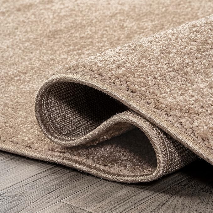 JONATHAN Y Haze Solid Low-Pile Beige 4x6 Oval Indoor Area Rug, Coastal,Bohemian,Minimalist,Classic, Easy-Cleaning for Living Room,Bedroom,Kitchen,Pet Friendly,Non-Shedding (SEU100G-4OV)