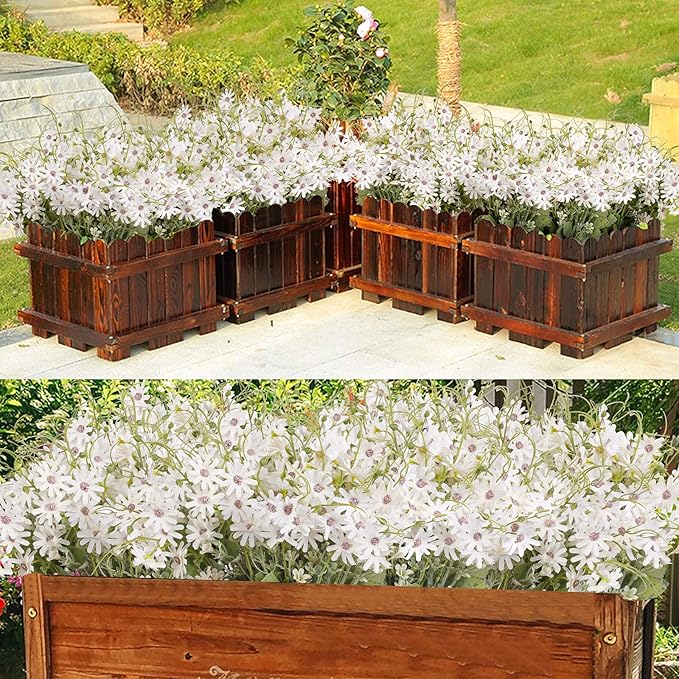 Artificial Flowers Wildflowers Silk Daisy Spring Fake Daisies Decoration Summer UV Resistant Colorful Mixed Bundles Faux Greenery Outdoor Plant Stem Filler for Home Decor Indoor Floral Arrangements