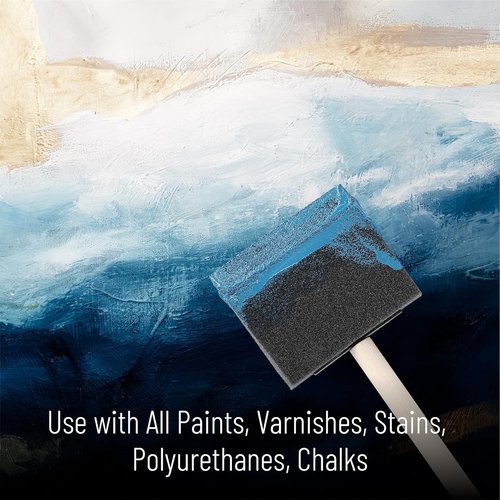Bates Foam Paint Brushes - 3-Inch Wooden Handle Sponge Brushes for Painting & DIY Projects | 36 Pack