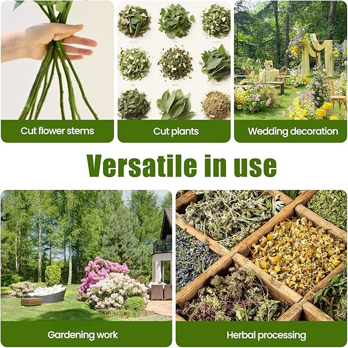 14 in Stainless-Steel Blade Fresh Flower Stem Cutters, Professional Floral Stem Cutter for Fresh Flowers, Flower Cutters for Stems Florist and Gardening with Safety Latch