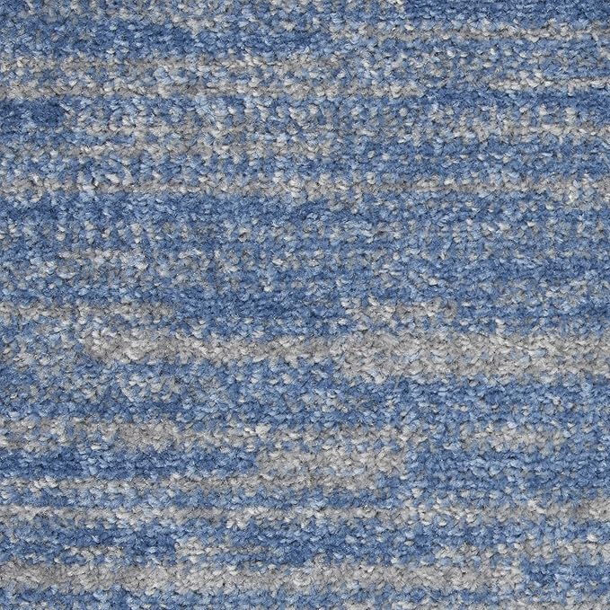 Nourison Home Nourison Essentials Blue Grey 4' x Round Area Rug - Easy Clean, Non Shedding, Bed Room, Living Room, Dining Room, Kitchen (4' x Round)