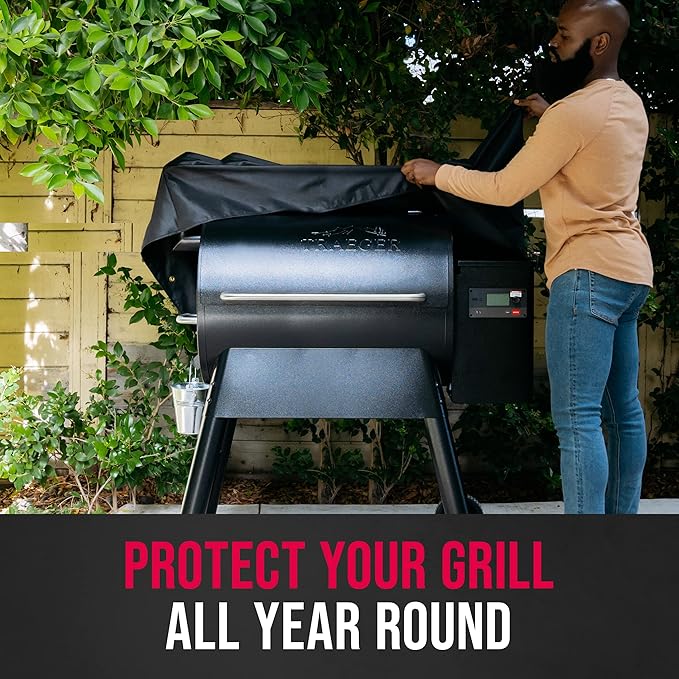 Grill Cover by Grillman, Black, 49 Inch, BBQ Outdoor Grill Covers, Charcoal & Gas Grills, Waterproof, Rip-Proof, Weather-Resistant, Anti-UV, Barbecue Cover for Weber, Genesis, Charbroil, Nexgrill, etc