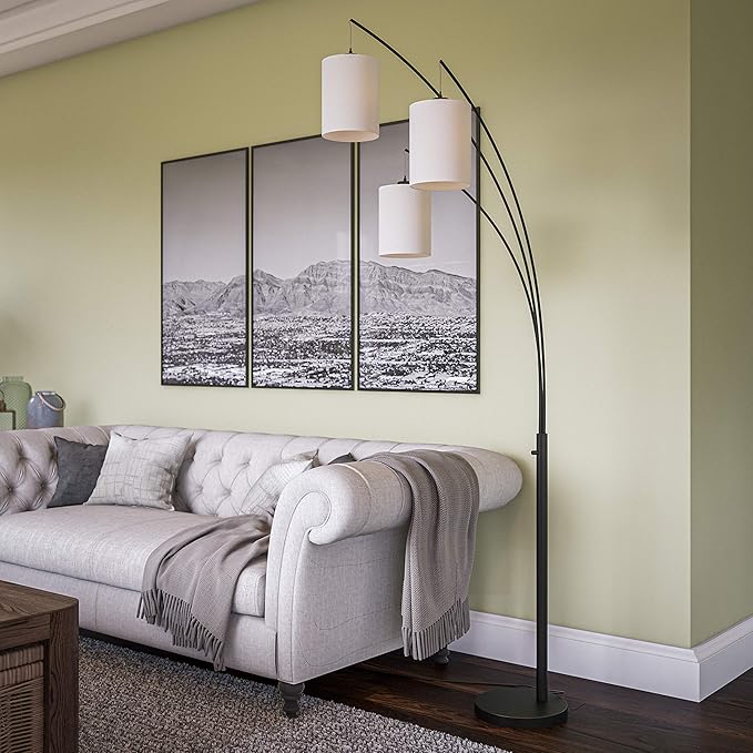Kenroy Home Leah Modern Arc Floor Lamp, Black, 87.5 Inch Height, 31.5 Inch Width, 31.5 Inch Depth