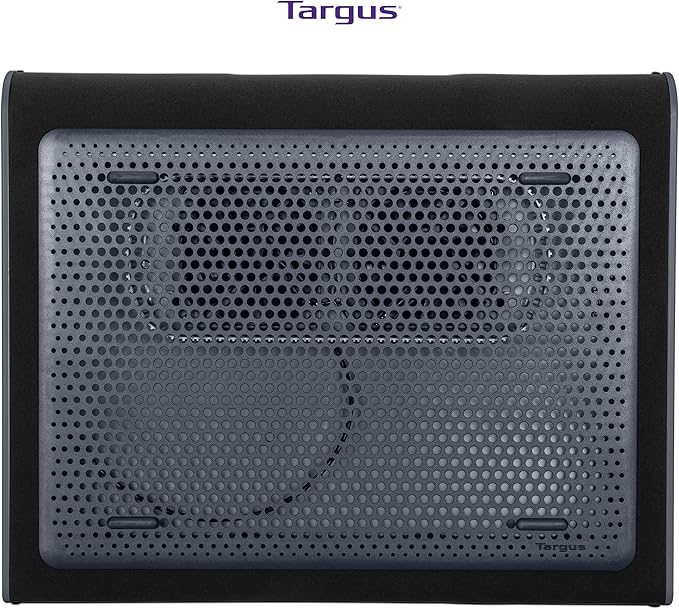 Targus 17 Inch Dual Fan Lap Chill Mat - Soft Neoprene Laptop Cooling Pad for Heat Protection, Fits Most 17" Laptops and Smaller - USB-A Connected Dual Fans for Heat Dispersion (AWE55US)