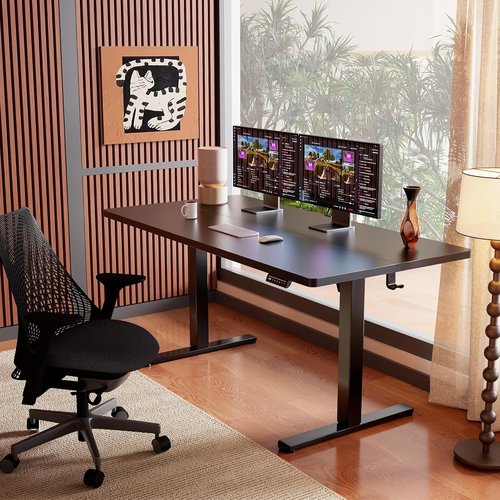 ErGear Electric Standing Desk - Height Adjustable Sit-Stand Home Office Desk, 71 x 30 Inches, Black