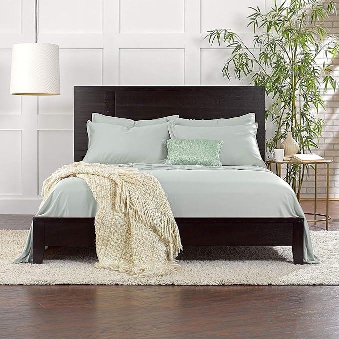 Pure Bamboo Twin Sheets, Genuine 100% Organic Viscose Derived from Bamboo Bed Sheet Set, Luxuriously Soft & Cooling, Double Stitching, 2 Year Quality Promise (Twin, Sea Glass)