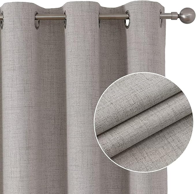 Joydeco Greyish White Blackout Room Divider Curtains, Extra Wide Sliding Door Drapes Living Room Curtains, 1 Panel 100W x 84L Inch Patio Door Drapes for Room Privacy