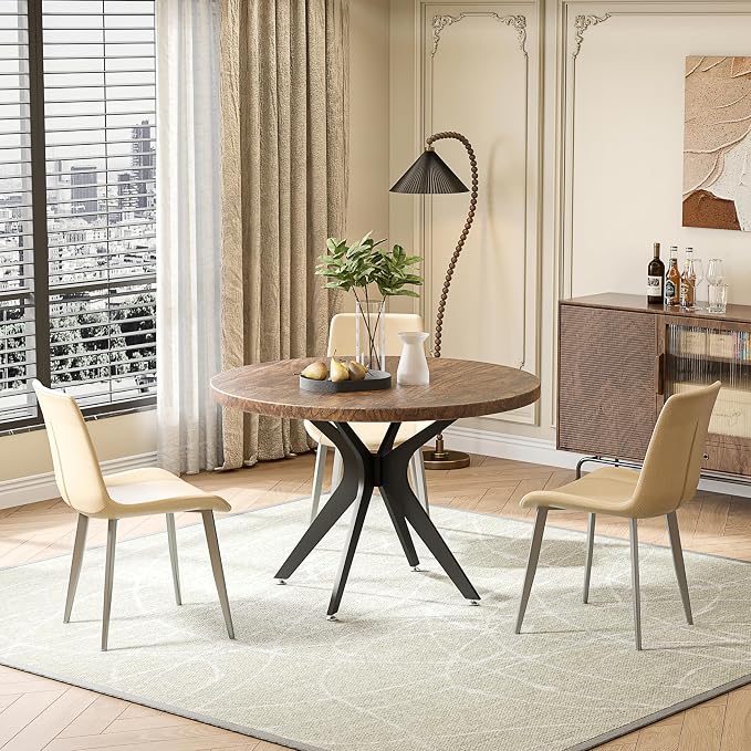 FUSHIAIPTC 28 Inch Metal Dining Table Legs for Wood/Glass/Marble Heavy Duty Load-Bearing 1000LB Table Base with Suction Cups & Pre-drilled Holes
