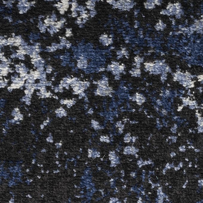 Nourison Home Passion Light Blue/Black 1'10'' x 2'10'' Area-Rug, Modern, Abstract, Easy-Cleaning, Non Shedding, Bed Room, Living Room, Dining Room, Kitchen, (2' x 3')