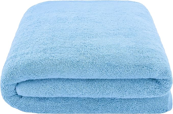 Cotton Paradise 100% Cotton Turkish Towel, Soft Absorbent Quick Dry, 40x80 Oversized Bath Sheet Towel, Sky Blue