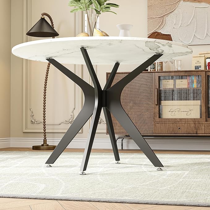 FUSHIAIPTC 28 Inch Metal Dining Table Legs for Wood/Glass/Marble Heavy Duty Load-Bearing 1000LB Table Base with Suction Cups & Pre-drilled Holes
