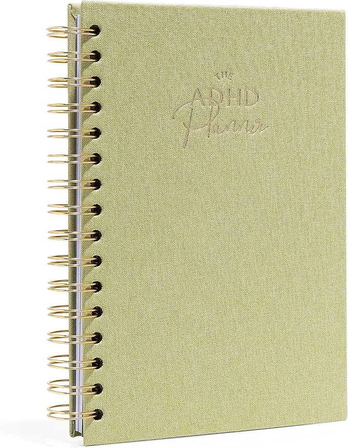 The ADHD Planner - Undated Daily/Weekly Schedule Organizer Journal - Habit Tracker Record Emotions & Mood - Academic Goals - Structure & Focus for Adults (Spiral) (Green)