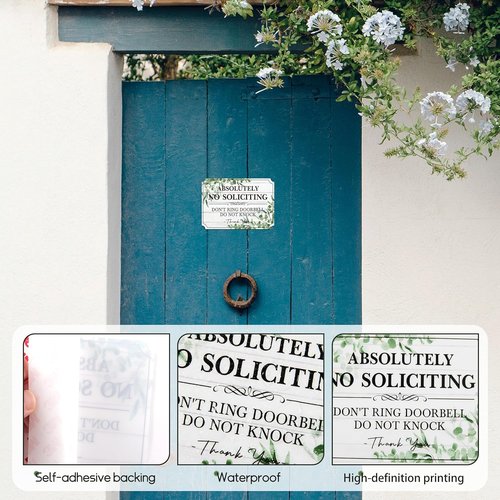 Regine Switzerland No Soliciting Sign - Elegant Self-Adhesive Door Sticker | 5.9" x 3.9" for Home & Office