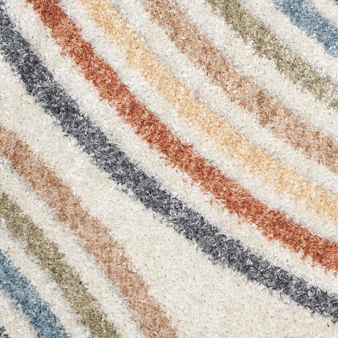 Nourison Home Astra Machine Washable Ivory Multicolor 9' x 12' Area Rug - Easy Clean, Non Shedding, Bed Room, Living Room, Dining Room, Kitchen (9' x 12')