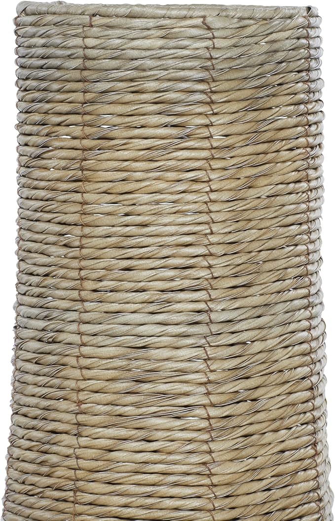 Deco 79 Faux Seagrass Handmade Tall Woven Floor Vase, 14" x 14" x 44", Brown
