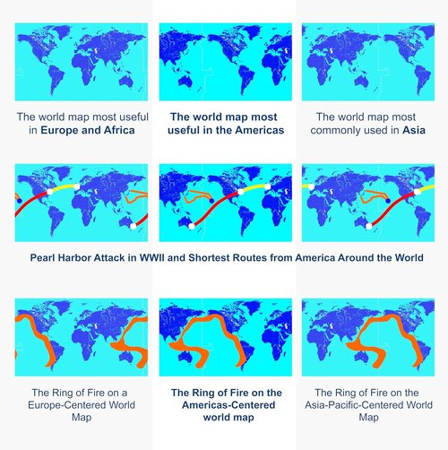 Skiennix 2-Sided Desk Map - Durable Lamination, US/Europe Centered | 17.5 x 11.5 Inches