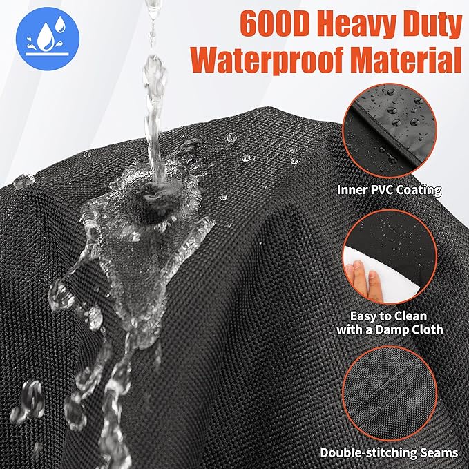 iCOVER Grill Cover 60 inch, BBQ Grill Cover for Outdoor Grill, 600D Heavy Duty Waterproof BBQ Cover, Anti-UV and Rip-Proof Barbecue Cover, Gas Grill Cover for Weber, Char-Broil, Nexgrill, etc