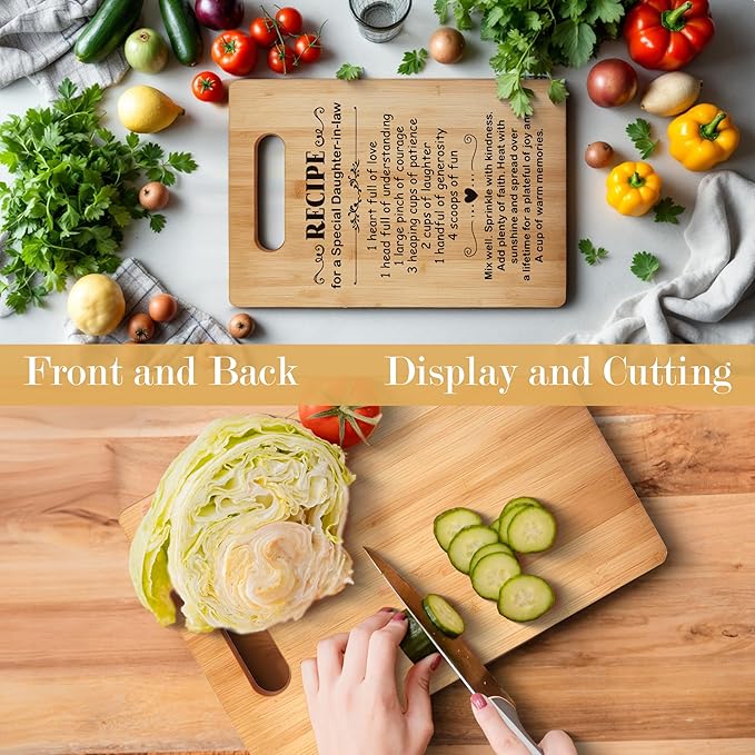 Daughter in Law Gifts Cutting Board, Gifts for Daughter in Law, Daughter in Law Gifts for Christmas, Daughter in Law Gifts from Mother in Law, Daughter in Law Bamboo Cutting Boards for Kitchen