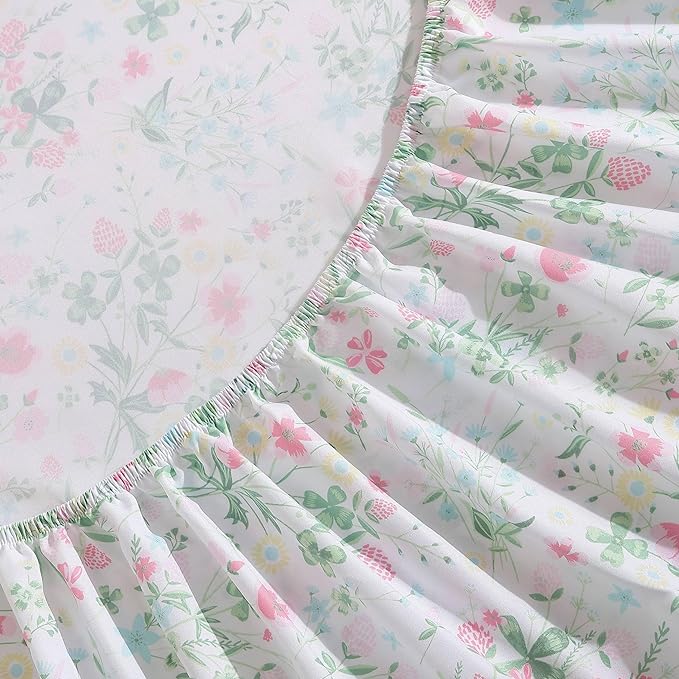 Laura Ashley Kids - Twin XL Sheet Set, Soft & Wrinkle-Resistant Toddler Bedding Set, Fun & Whimsical Bedroom Decor, Ideal Girl Room Essentials, Bed Sheets with Matching Pillowcase (Posey Dance Pink)