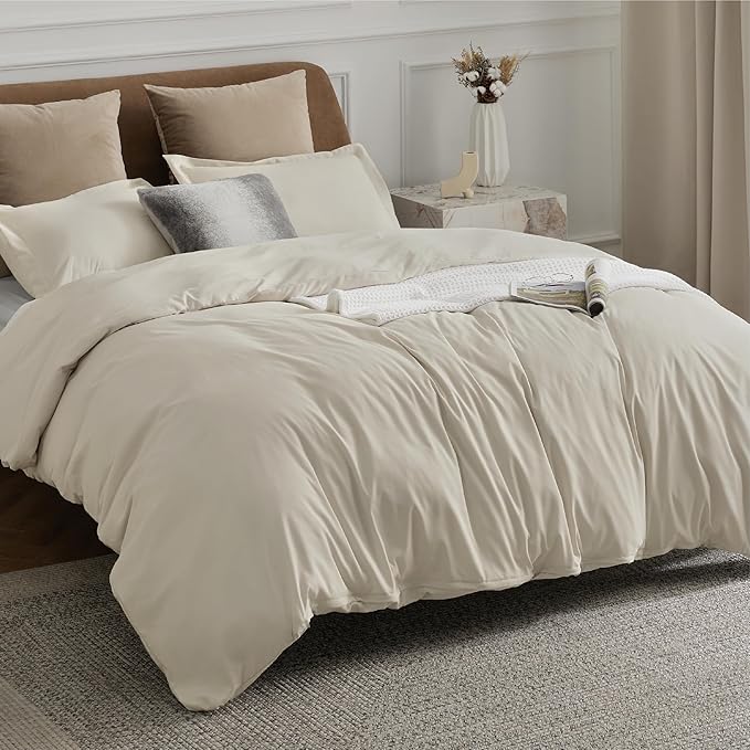 Bedsure Duvet Cover Oversized King Size - Only Includes 1 Duvet Cover (120"x98"), Hotel Luxury Soft Double Brushed All Season Bedding for Kids & Adults, Zipper Closure, NO Comforter, Linen