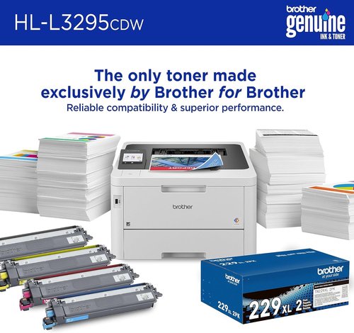 Brother HL-L3295CDW Wireless Color Laser Printer - Compact Design, Duplex Printing & NFC | 2-Month Refresh Trial Included