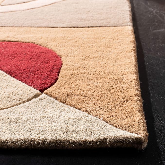 SAFAVIEH Rodeo Drive Collection Runner Rug - 2'6" x 14', Beige & Multi, Handmade Mid-Century Modern Abstract Wool, Ideal for High Traffic Areas in Living Room, Bedroom (RD845A)