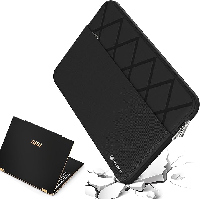 Smatree 13.4 inch Laptop Sleeve for MSI Summit E13 Flip Evo A11MT/A12MT/A13MT, Summit E13 AI Evo A1M, 13 inch Protective Slim Laptop Case with Accessory Pocket, YKK Zipper, Shockproof Design (E437)