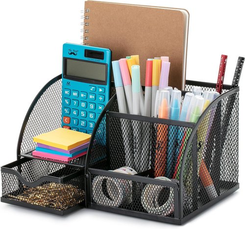 Mr. Pen - Black Mesh Desk Organizer | Stylish Pen & Pencil Holder for Clutter-Free Workspaces