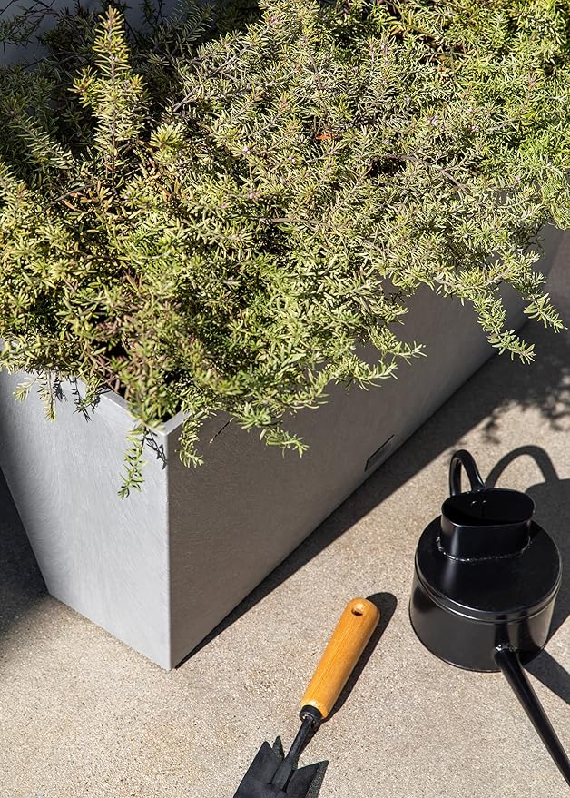 Veradek Pure Series Midori Trough Planter - Large Rectangular Planter for Indoor or Outdoor Deck/Porch | Durable All-Weather Use with Drainage Holes | Modern Decor for Shrubs, Flowers, Small Plants