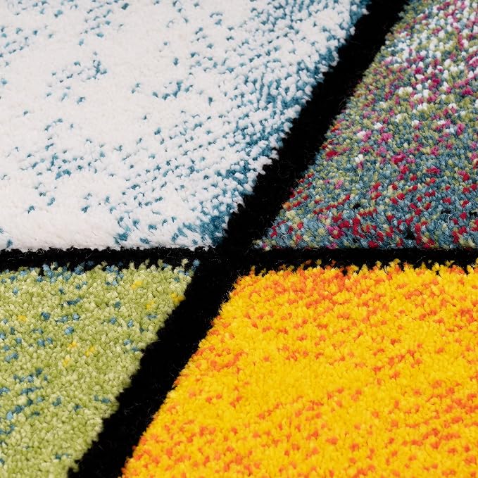 Paco Home Colorful Area Rug with Geometric Diamonds in Multicolor, Size: 7'10" x 10'10"