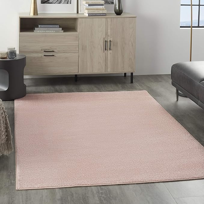 Nourison Home Nourison Essentials Pink 6' x 9' Area Rug - Easy Clean, Non Shedding, Bed Room, Living Room, Dining Room, Kitchen (6' x 9')