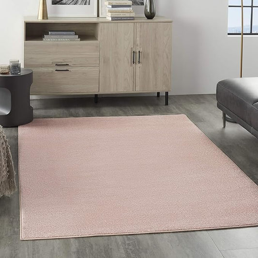 Nourison Home Nourison Essentials Pink 4' x 6' Area Rug - Easy Clean, Non Shedding, Bed Room, Living Room, Dining Room, Kitchen (4' x 6')