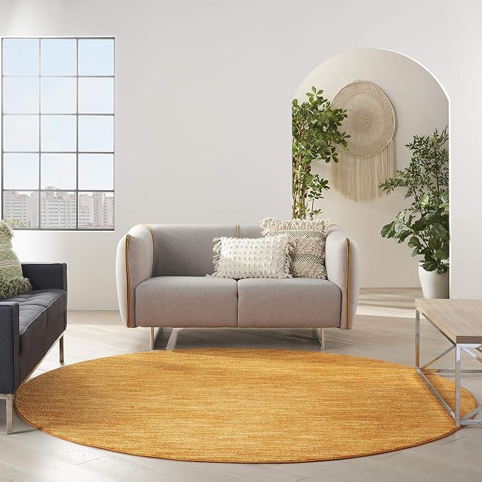 Nourison Home Nourison Essentials Sunburst 8' x Round Area Rug - Easy Clean, Non Shedding, Bed Room, Living Room, Dining Room, Kitchen (8' x Round)