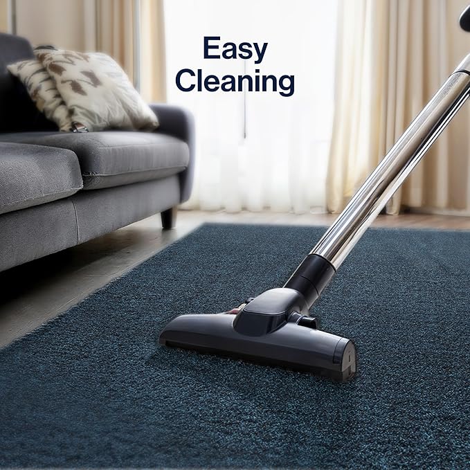 JONATHAN Y Haze Solid Low-Pile Navy Runner Rug 2x16, Coastal,Bohemian,Minimalist,Classic, Easy-Cleaning for Living Room,Bedroom,Kitchen,Pet Friendly,Non-Shedding (SEU100C-216)