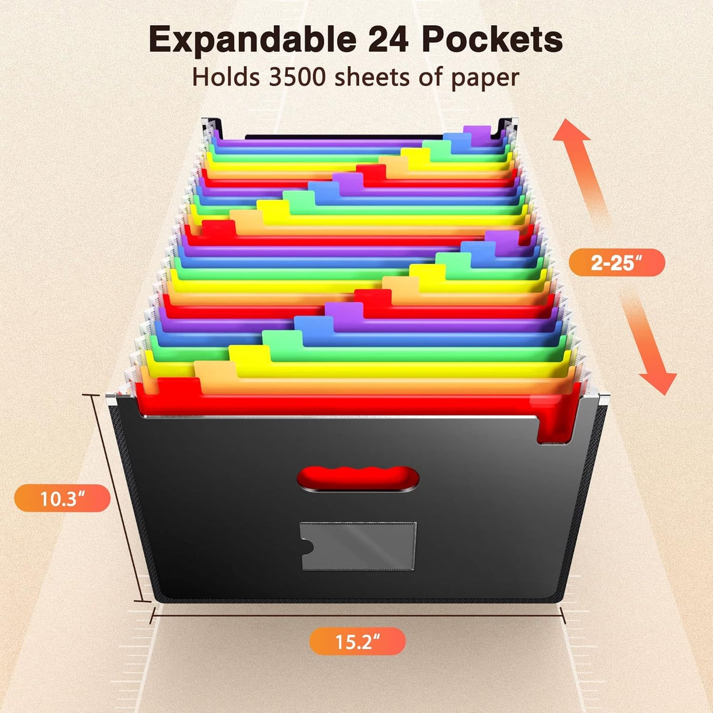 Skiennix Ultra-Large Accordion File Organizer - 24 Pocket Expanding Folder for Legal/Letter/A4 Paper