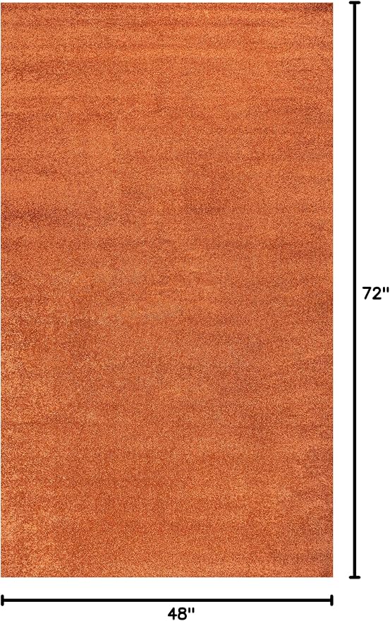 JONATHAN Y Haze Solid Low-Pile Orange Indoor Area Rug 4x6, Coastal,Bohemian,Minimalist,Classic, Easy-Cleaning for Living Room,Bedroom,Kitchen,Pet Friendly,Non-Shedding (SEU100M-4)