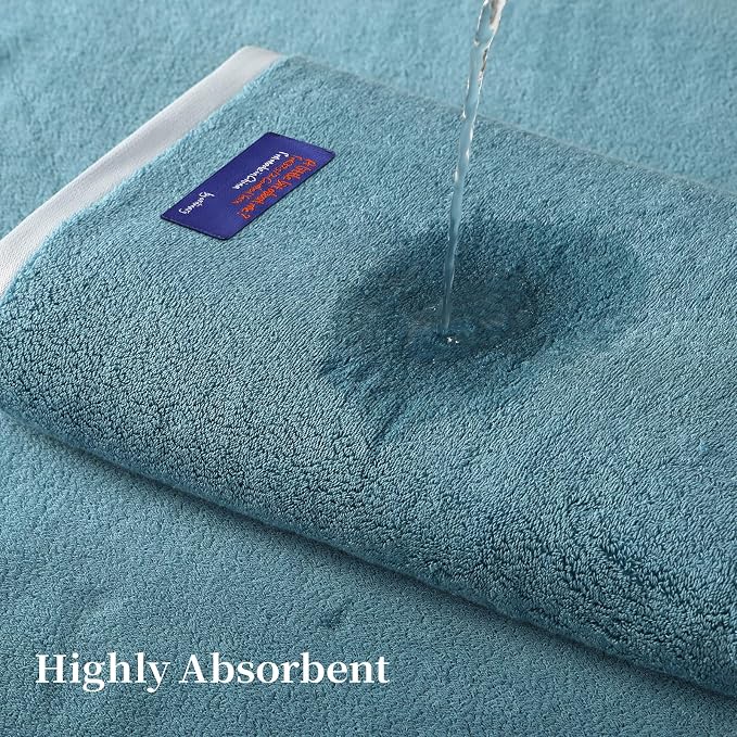 REDKISS 6 Piece Bath Towel Set, 100% Cotton, Soft Absorbent 600 GSM | Includes 2 Bath Towels, 2 Hand Towels & 2 Washcloths | Quick Dry | Contrast Border Design | Bathroom | Guest Bath & Apartment