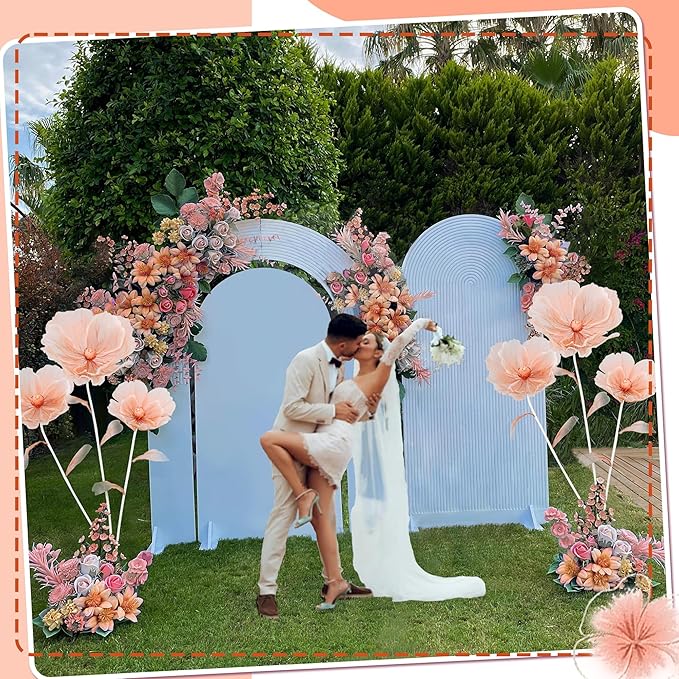 5.57FT Wedding Giant Flowers Huge Artificial Orange Silk Floral with Stand Base for Birthday Ceremony Party Event Mall Window Display Decoration