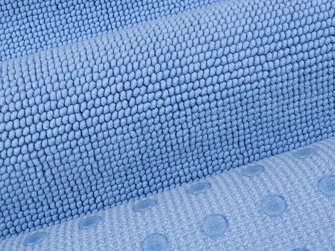 Cotton Paradise 100% Cotton Turkish Bathmat Rug, Soft Absorbent Quick Dry Non Slip, 17x24 Bathmat Rug, Sky Blue