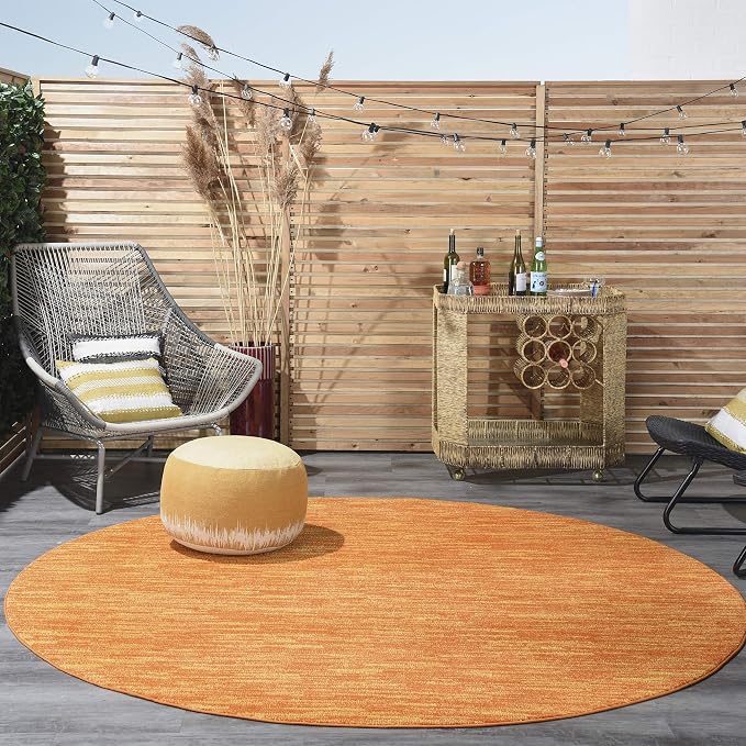 Nourison Home Nourison Essentials Sunburst 8' x Round Area Rug - Easy Clean, Non Shedding, Bed Room, Living Room, Dining Room, Kitchen (8' x Round)
